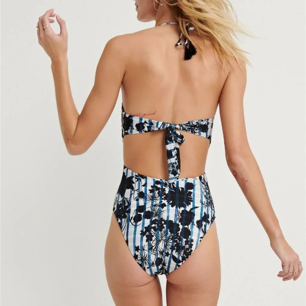 Lucky Brand On The Grid Cutout One Piece